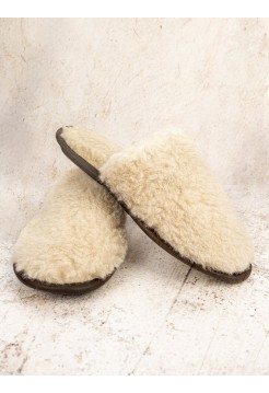 Шлепанцы "Гармония" меховые (бежевые)